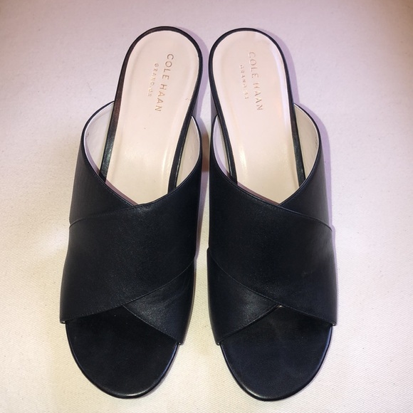 Cole Haan Black Leather Slide size 9 1/2 - Picture 4 of 11